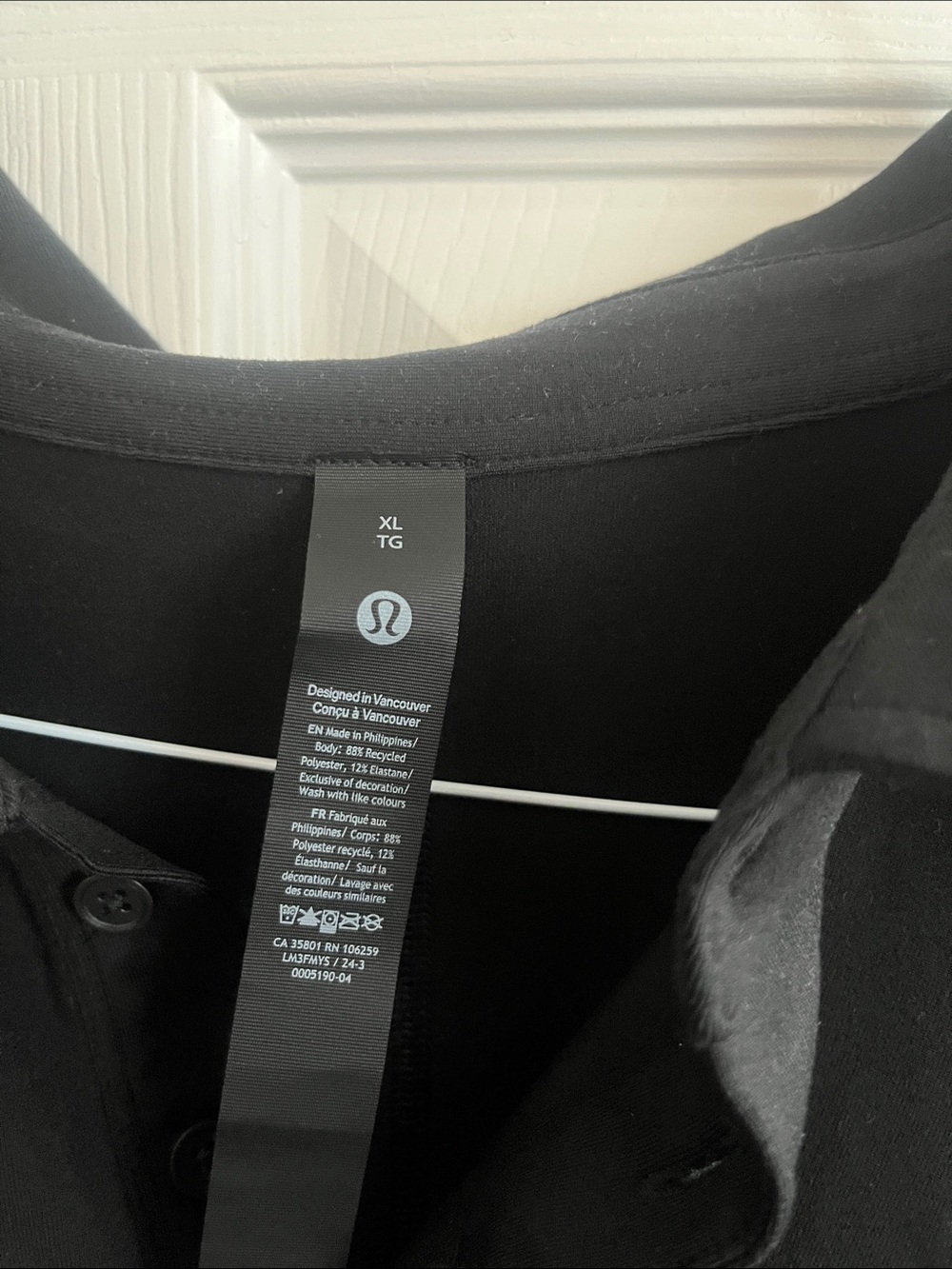 lululemon athletica Men's Black Polo with Open Placket - Picture 2 of 5